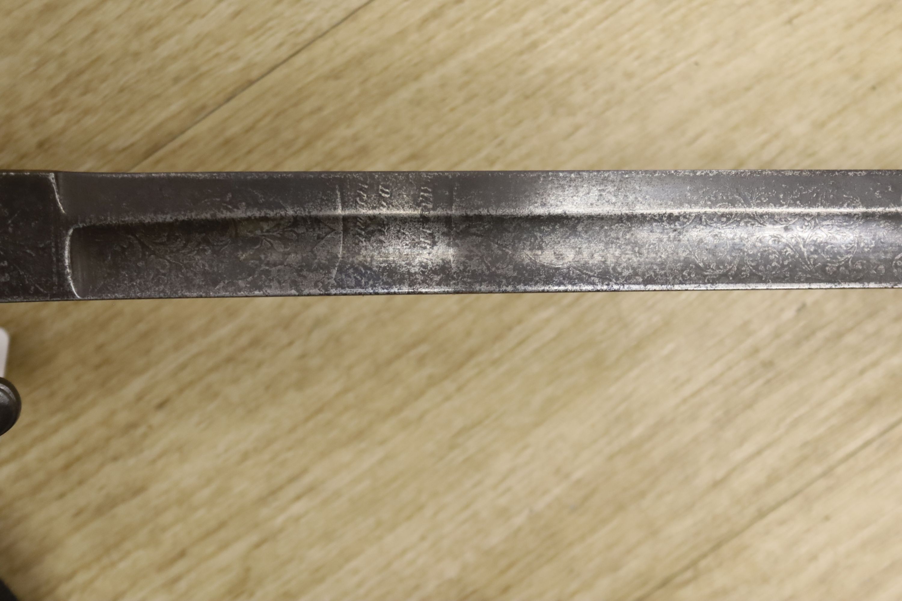 A light Cavalry officer's sword, blade etched 